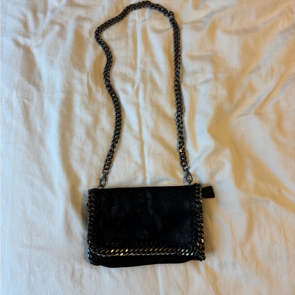 Massimo Leather Black Chain Strap Women's Bag